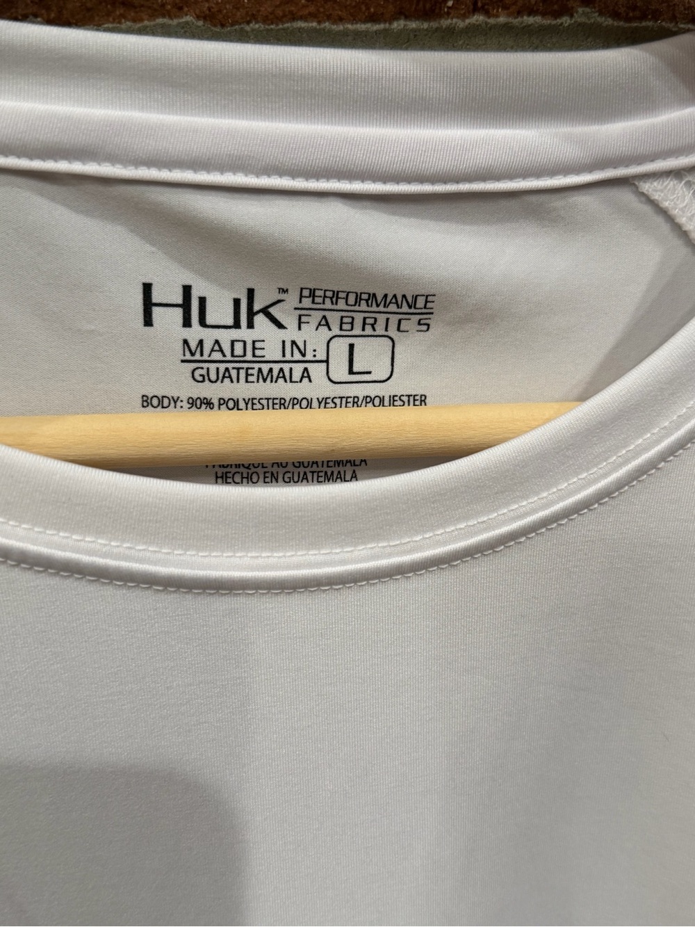 Huk White Long-Sleeve Performance Shirt with Navy Logo - Picture 2 of 4